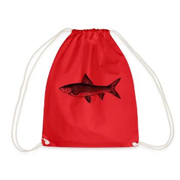 karpfen carp fisch fish animal tiere - Turnbeutel - Rot - Vorne