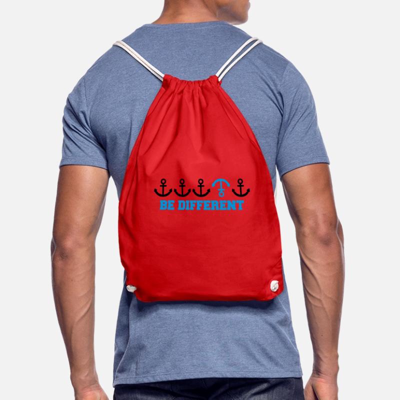 text be different different row pattern anchor many Drawstring Bag