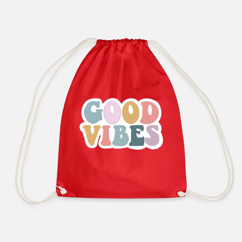 Good Vibes - Drawstring Bag - red
