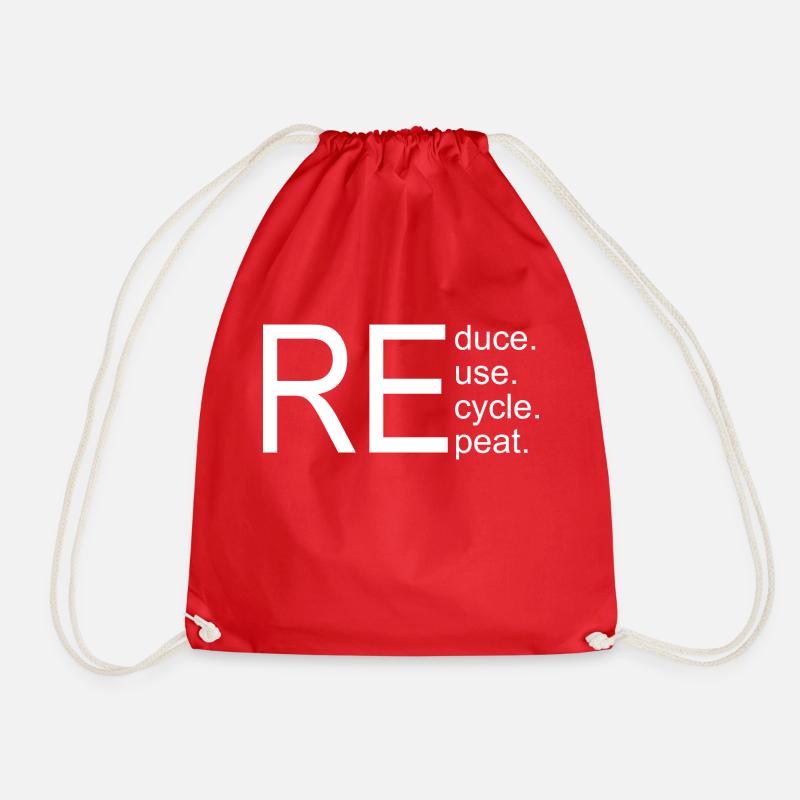 reduce reuse recycle repeat - Turnbeutel - Rot