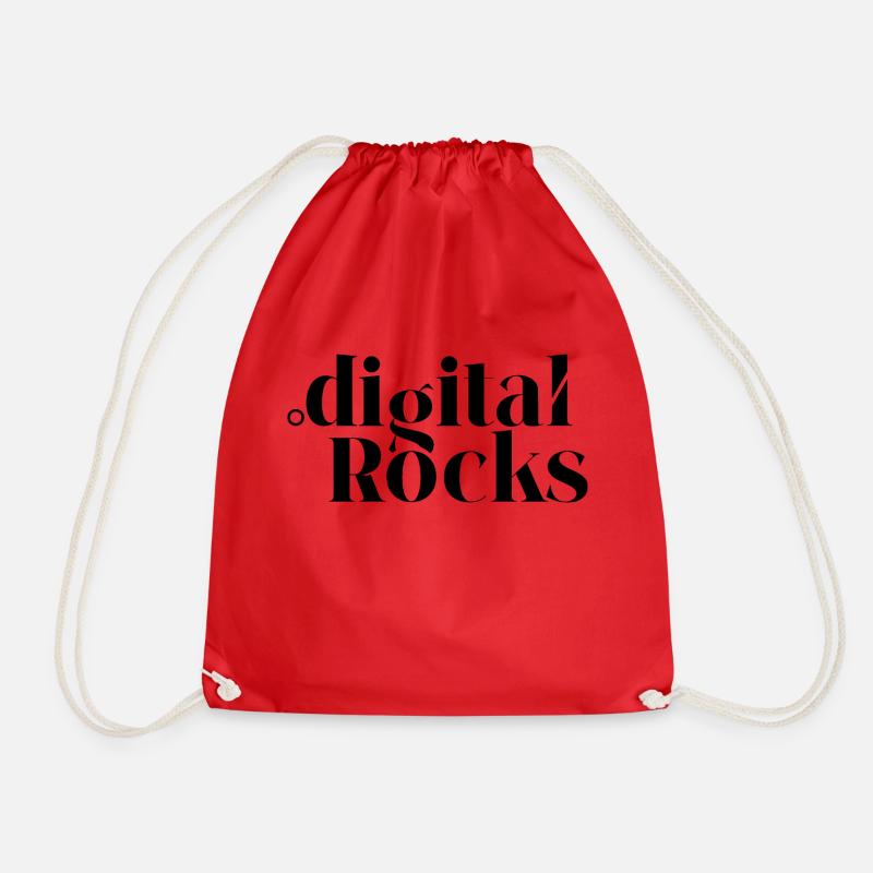 Digital Rocks - Drawstring Bag - red