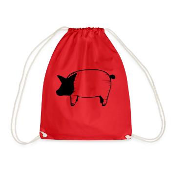 Pig Pigs Pigs Animal Animals Vector 6 - Drawstring Bag - red - Front