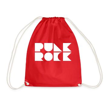 punk rock bold logo design - Drawstring Bag - red - Front