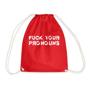 Fuck Your Pronouns - - Turnbeutel - Rot - Vorne