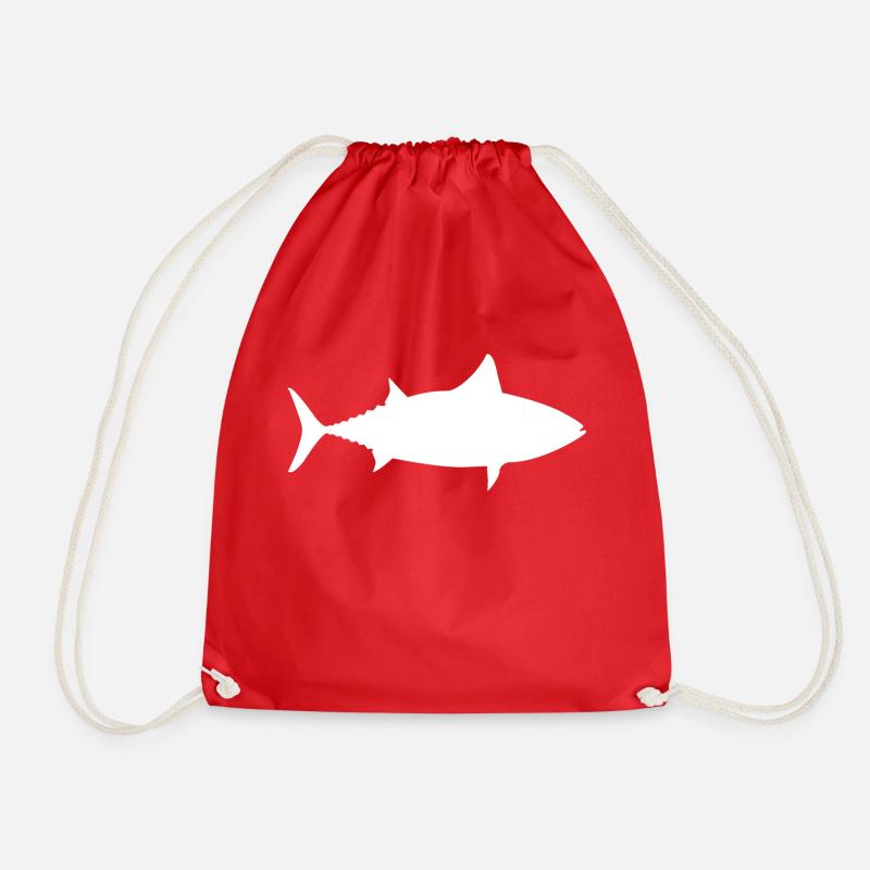 fish - Drawstring Bag - red