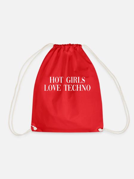 Techno Coole Sprüche Geschenk - Turnbeutel - Rot
