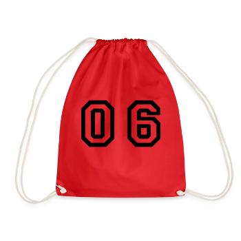 nombre - 06 - zéro six - Sac de sport léger - rouge - Devant
