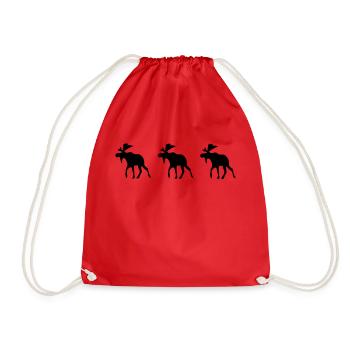 three elk - Drawstring Bag - red - Front