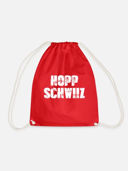Hopp Schwiiz Vintage - Turnbeutel - Rot