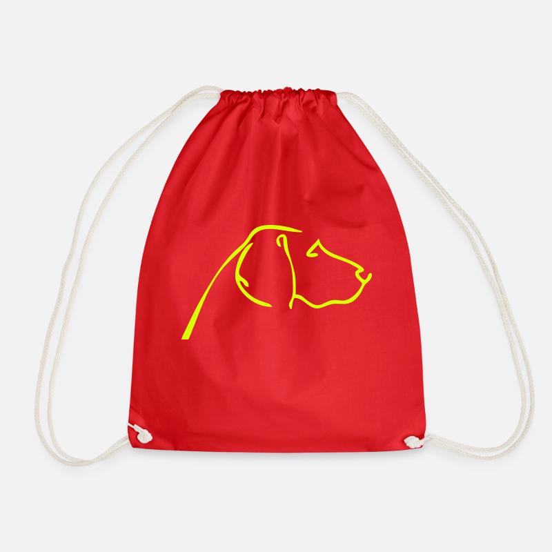 Weimaraner.dog silhouette - Drawstring Bag - red