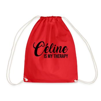 Celine is my therapy - Drawstring Bag - red - Front