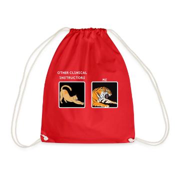 Funny Meme Clinical Nursing Instructor Gifts - Drawstring Bag - red - Front