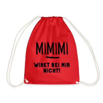 Gib Mimimi keine Chance! Nicht jammern - machen! - Turnbeutel - Rot - Vorne