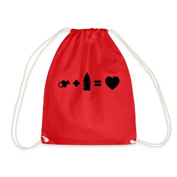 schnuller_flasche_love__f1 - Drawstring Bag - red - Front