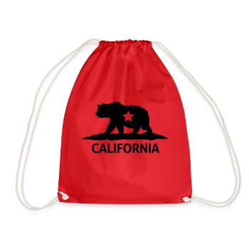 california - Drawstring Bag - red - Front