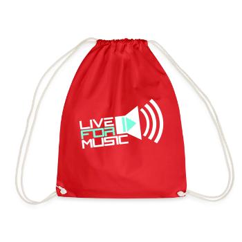 Live for Music Speaker Saying Life for Music - Drawstring Bag - red - Front