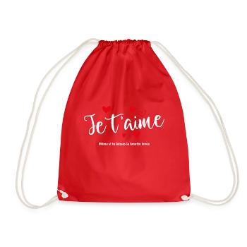 T'T Shirt / I Love You / I Love You / I Love You - Drawstring Bag - red - Front
