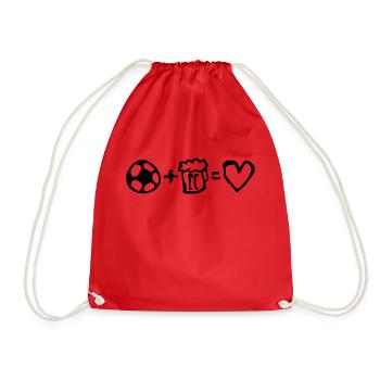 football+beer=love - Sac de sport léger - rouge - Devant
