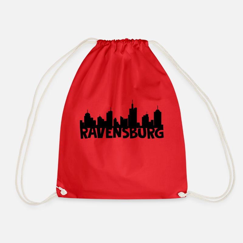 Ravensburg skyline - Drawstring Bag - red