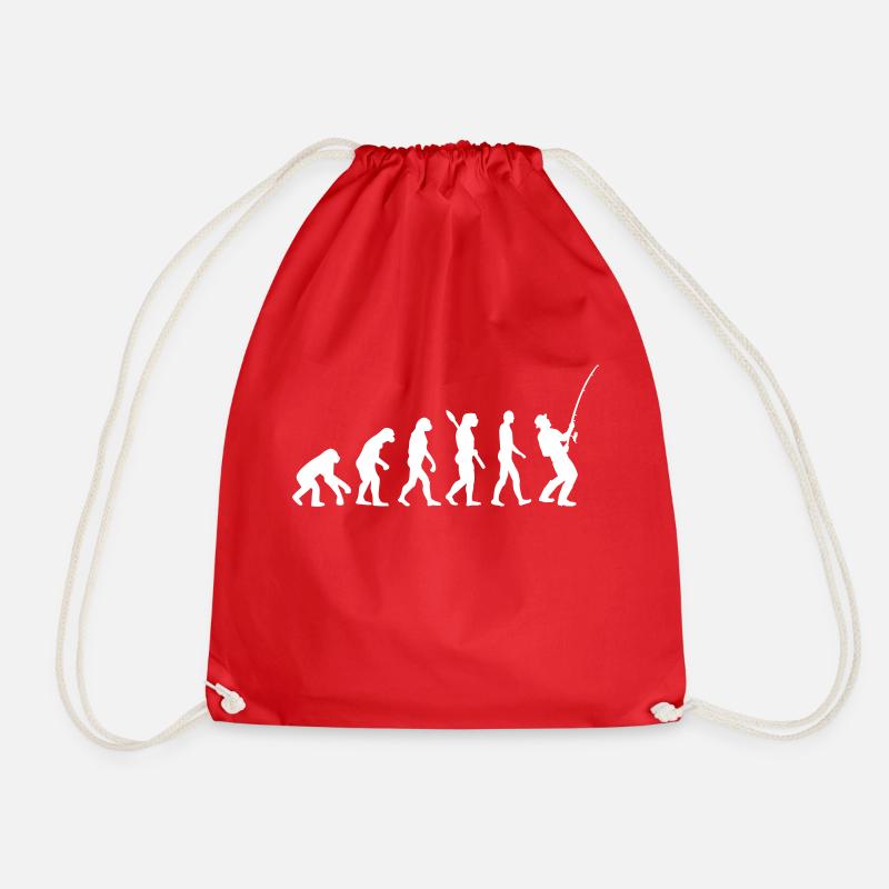 fishing - Drawstring Bag - red