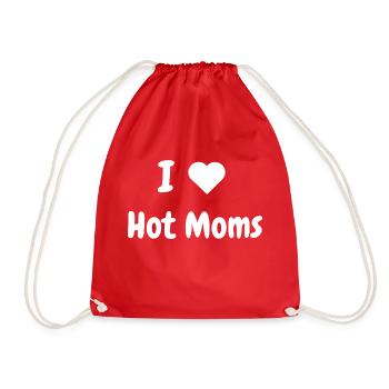I Love Hot Moms - Turnbeutel - Rot - Vorne