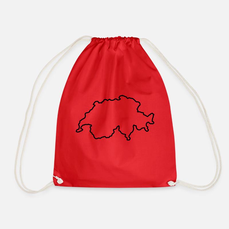 carte_suisse2 - Drawstring Bag - red
