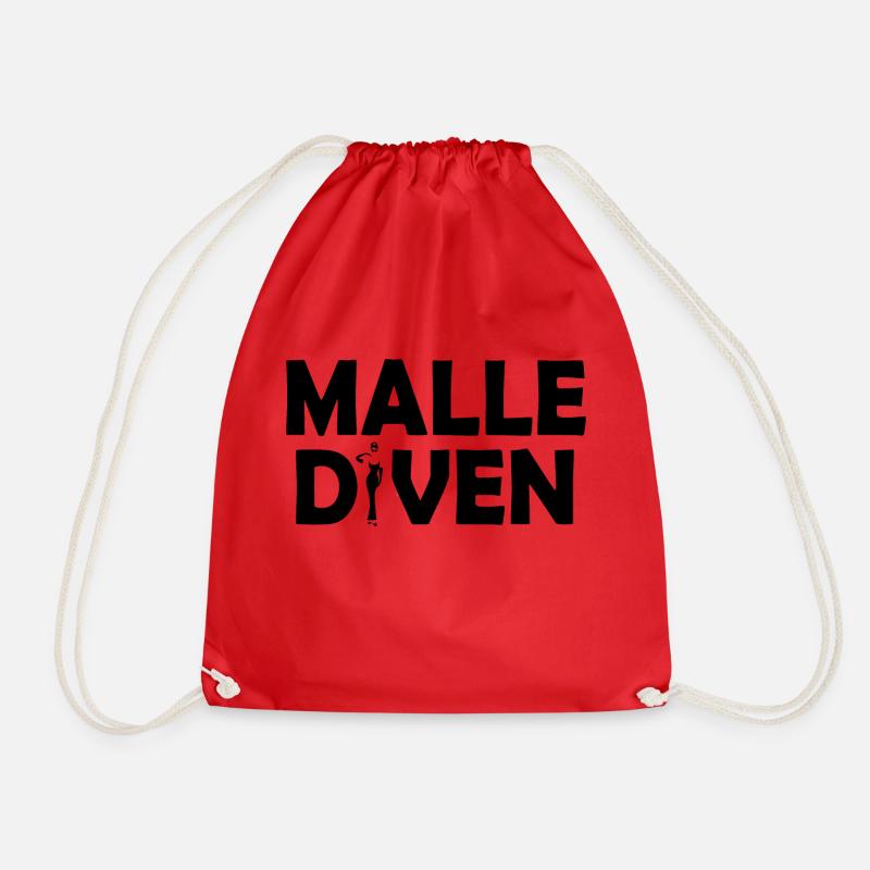 Malle divas - Drawstring Bag - red