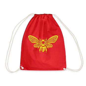 Bee Sunflower Beekeeping Honey Bees - Drawstring Bag - red - Front