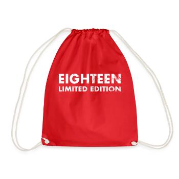 18. Geburtstag Eighteen Limited Edition - Turnbeutel - Rot - Vorne
