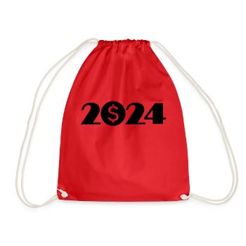 Dollar 2024, Billionaire, Millionaire, Profit - Drawstring Bag - red - Front