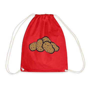 many heap design potato food delicious cook ku - Drawstring Bag - red - Front