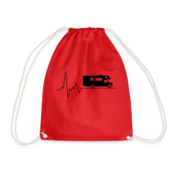 caravan - Drawstring Bag - red - Front