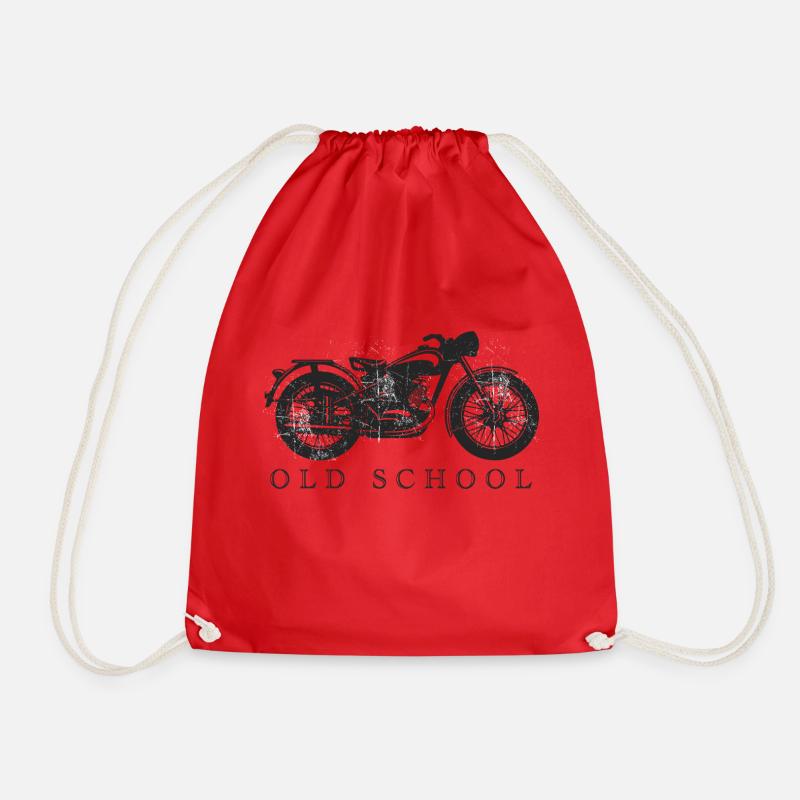 Oldtimer Motorrad - Turnbeutel - Rot