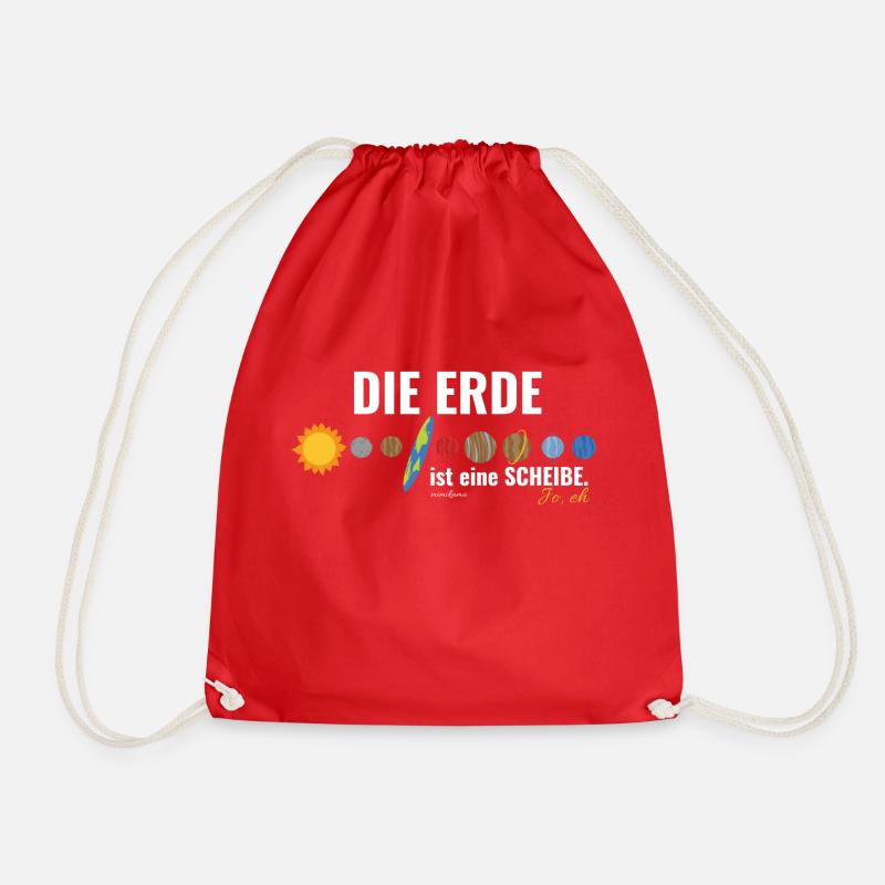 Mimikama Die Erde ist eine Scheibe. - Turnbeutel - Rot