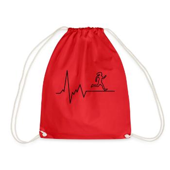 Coureur de battements de cœur - Sac de sport léger - rouge - Devant