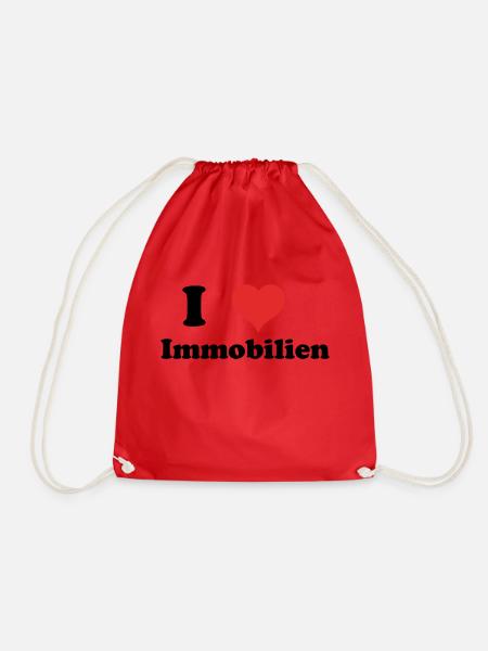 i love Immobilien - Turnbeutel - Rot