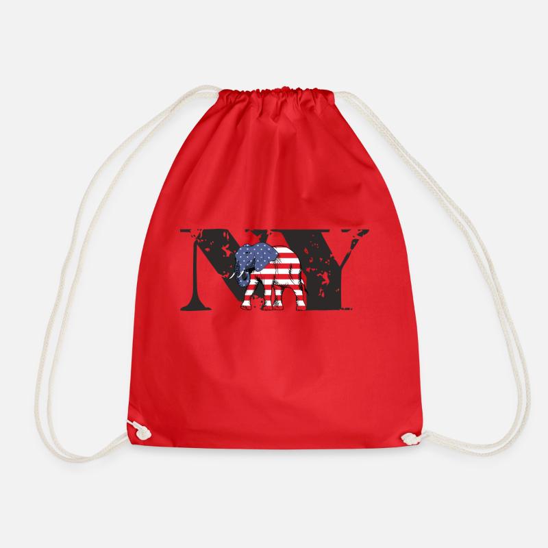 NY-ELEPHANT - Drawstring Bag - red