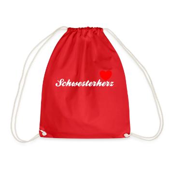 Schwesterherz | White - Turnbeutel - Rot - Vorne