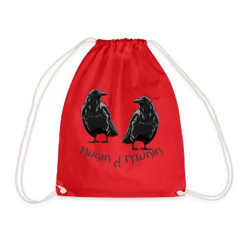 Design Odins Hugin & Munin - Turnbeutel - Rot - Vorne