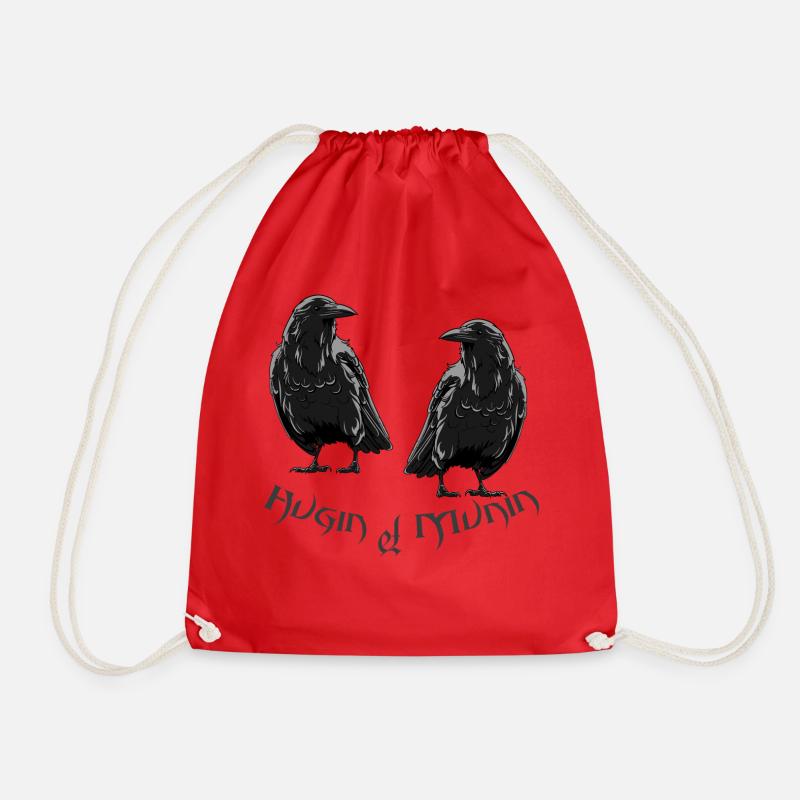 Design Odins Hugin & Munin - Turnbeutel - Rot