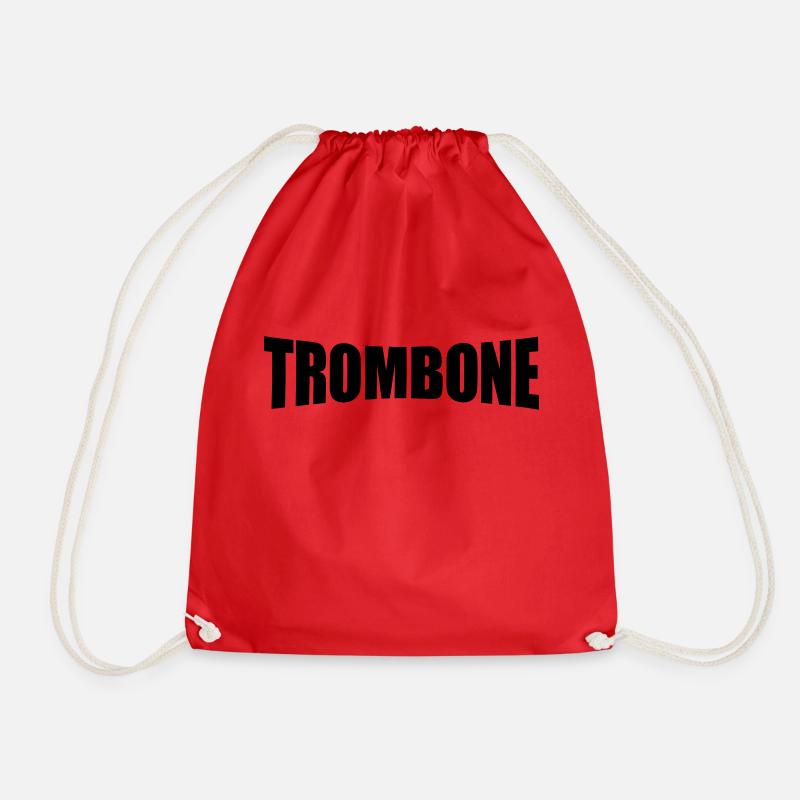 trombone - Drawstring Bag - red