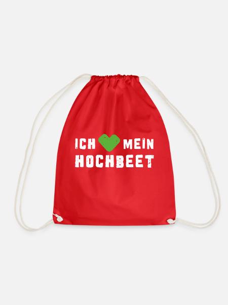 Ich liebe mein Hochbeet - Gärtner + Hobbygärtner - Turnbeutel - Rot