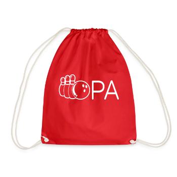Opa Bowling Geschenkidee - Turnbeutel - Rot - Vorne