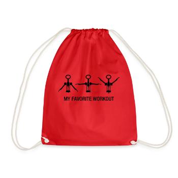 Wein Workout Training Gym Trinken Wine trainieren - Turnbeutel - Rot - Vorne