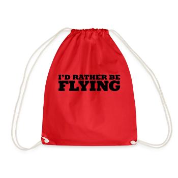 I'd rather be flying - Turnbeutel - Rot - Vorne