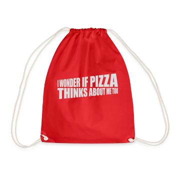pizza thinks about me - Turnbeutel - Rot - Vorne