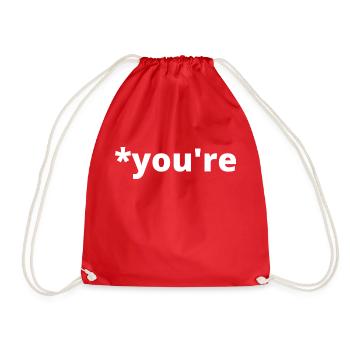 *You're - Drawstring Bag - red - Front