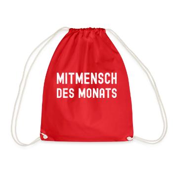 Mitmensch des Monats - Auszeichnung Lustig - Turnbeutel - Rot - Vorne