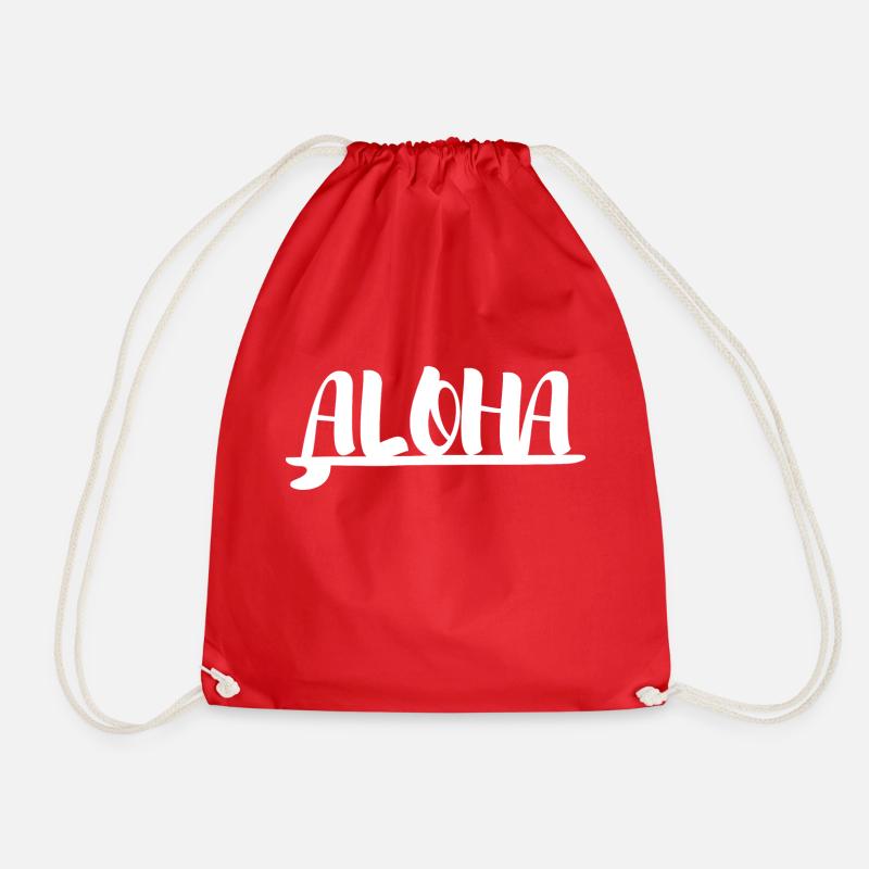 Aloha - Drawstring Bag - red