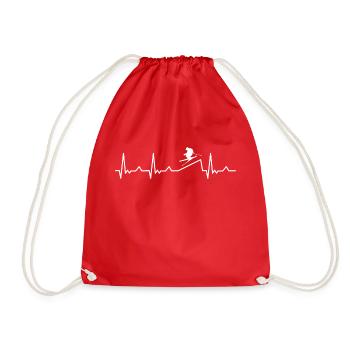Ski Heartbeat Skier Gift Montagnes - Sac de sport léger - rouge - Devant